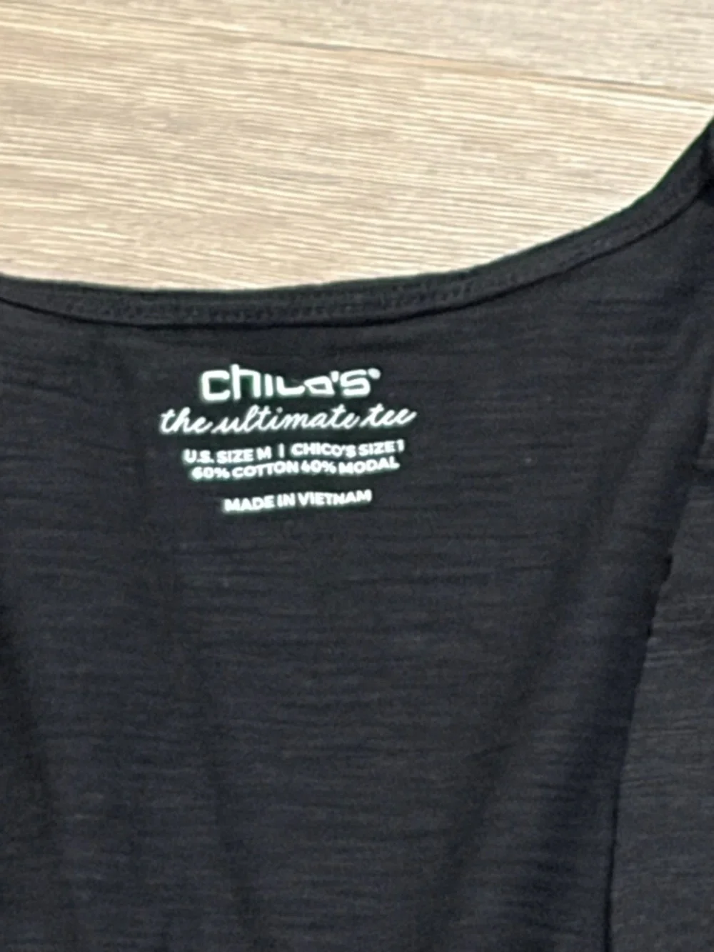Chico's Black Scoop Neck Tee